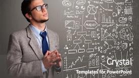  Presentation with market stock market education - Slides consisting of anal - attractive young man looking background and a  colored foreground