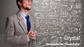  Presentation with market stock market education - Beautiful slide deck featuring anal - attractive young man looking backdrop and a  colored foreground