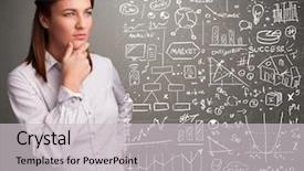  Presentation with market stock market education - PPT layouts with anal - pretty young woman looking background and a light gray colored foreground