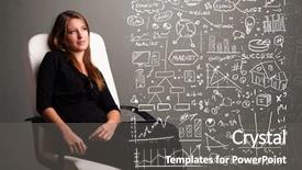  Presentation with stock market - Amazing PPT theme having anal - pretty young woman looking backdrop and a gray colored foreground