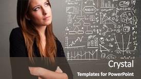  Presentation with stock market - Theme featuring anal - pretty young woman looking background and a dark gray colored foreground