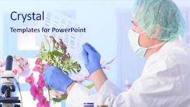  Presentation with dna sequence - Presentation featuring anal - scientist analizing dna sequence background and a sky blue colored foreground