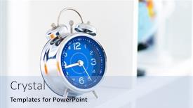  Presentation with clock face - Audience pleasing slide set consisting of analog-alarm-clock-with-blue backdrop and a light blue colored foreground