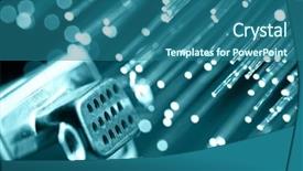  Presentation with otical fiber - Presentation theme with analog electronics - fiber optics background with lots background and a ocean colored foreground