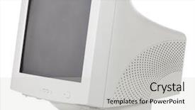  Presentation with electronics white - Amazing presentation theme having analog electronics - vintage crt computer monitor backdrop and a light gray colored foreground