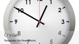  Presentation with clock - Amazing PPT theme having analog-metal-wall-clock-isolated backdrop and a light gray colored foreground