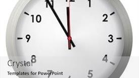  Presentation with clock - Audience pleasing PPT theme consisting of analog-metal-wall-clock-isolated backdrop and a light gray colored foreground