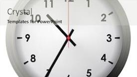  Presentation with clock - Amazing presentation theme having analog-metal-wall-clock-isolated backdrop and a light gray colored foreground