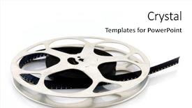 Presentation with movie reel - PPT theme having analog movie from celluloid background and a  colored foreground