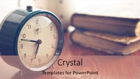  Presentation with alarm - Cool new presentation design with analogic - analog retro alarm clock backdrop and a coral colored foreground