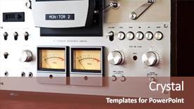  Presentation with tape recorder - Theme featuring analog stereo open reel tape background and a  colored foreground