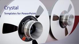  Presentation with tape recorder - Beautiful slides featuring analog stereo open reel tape backdrop and a  colored foreground