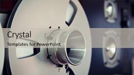  Presentation with tape recorder - Cool new presentation theme with analog stereo open reel tape backdrop and a light gray colored foreground