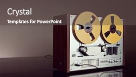  Presentation with tape recorder - Cool new slide set with analog stereo open reel tape backdrop and a  colored foreground