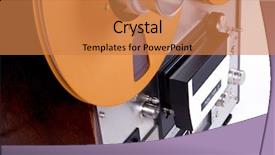  Presentation with tape recorder - Presentation theme featuring analog stereo open reel tape background and a coral colored foreground