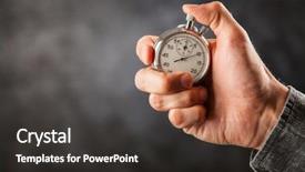  Presentation with black - Colorful slide set enhanced with analogic - analog stopwatch on black background backdrop and a dark gray colored foreground