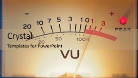  Presentation with analog waves - Beautiful presentation theme featuring analog volume meter backdrop and a coral colored foreground