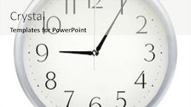  Presentation with clock - Cool new PPT theme with analog-wall-clock-isolated backdrop and a sky blue colored foreground