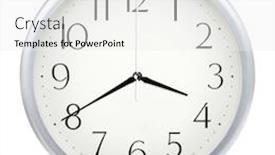  Presentation with clock - Colorful slide set enhanced with analog-wall-clock-isolated backdrop and a white colored foreground