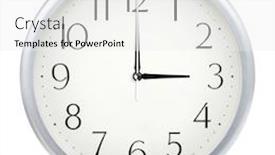  Presentation with poster on white wall above - Theme having analog-wall-clock-isolated background and a white colored foreground