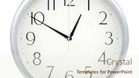  Presentation with clock - Theme with analog-wall-clock-isolated background and a sky blue colored foreground