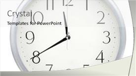  Presentation with clock - PPT layouts with analog-wall-clock-isolated background and a white colored foreground