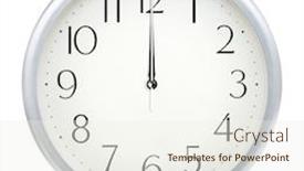  Presentation with clock - Colorful slide deck enhanced with analog-wall-clock-isolated backdrop and a sky blue colored foreground