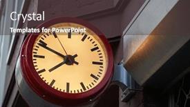  Presentation with wall street stocks - Slide set consisting of analogue-clock-on-a-wall background and a tawny brown colored foreground