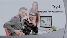  Presentation with team - Beautiful slide deck featuring analys - successul business team working backdrop and a light gray colored foreground