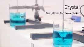  Presentation with laboratory equipment - Beautiful presentation design featuring analysis medical - laboratory equipment blue chemical substance backdrop and a  colored foreground