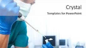  Presentation with medical analysis - PPT theme having analysis medical - workplace modern laboratory for molecular background and a  colored foreground