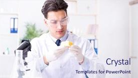  Presentation with street food new york - Presentation theme having analysis milk - food scientist testing new stuff background and a  colored foreground