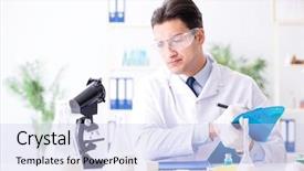  Presentation with street food new york - Slides enhanced with analysis milk - food scientist testing new stuff background and a  colored foreground