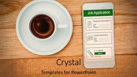  Presentation with application - Slide set having analysis milk - informations for job application background and a gold colored foreground