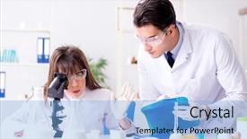  Presentation with testing - Amazing PPT layouts having analysis milk - two lab doctor testing food backdrop and a  colored foreground