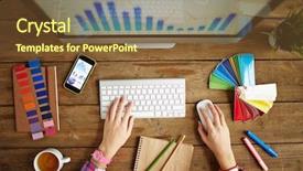  Presentation with data analyst - PPT theme consisting of analyst - data analysis background and a tawny brown colored foreground