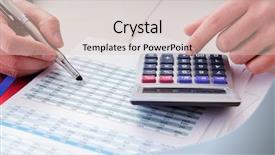  Presentation with finance - Audience pleasing presentation design consisting of analyst looking and financial report backdrop and a lemonade colored foreground