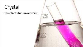  Presentation with glassware - Beautiful slides featuring analytical chemistry - laboratory glassware with various colored backdrop and a white colored foreground