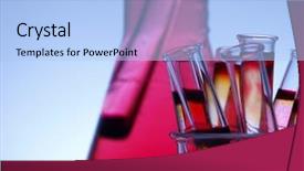  Presentation with glassware - Cool new presentation with analytical chemistry - laboratory glassware backdrop and a light blue colored foreground