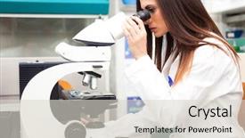  Presentation with laboratory - Colorful slides enhanced with analytical chemistry - researcher at work backdrop and a light gray colored foreground