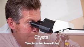  Presentation with analytical chemistry - Audience pleasing slides consisting of analytical chemistry - scientist works with microscope backdrop and a coral colored foreground