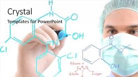  Presentation with chemist - PPT theme consisting of analytical chemistry - white background studio image background and a white colored foreground