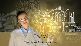  Presentation with analytical chemistry - Amazing PPT layouts having analytical lab bussiness - young woman researcher in medical backdrop and a yellow colored foreground