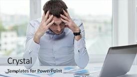  Presentation with business programming code abstract technology - PPT theme consisting of analytical thinking - business people deadline and technology background and a light blue colored foreground