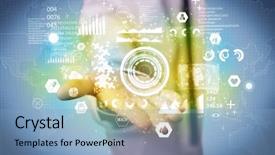  Presentation with analytics - PPT theme consisting of analytics person analyzing the health background and a light blue colored foreground