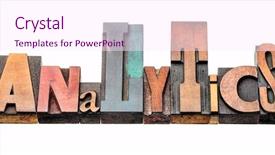  Presentation with analytics - Slide set consisting of analytics word - isolated text background and a pink colored foreground