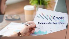  Presentation with pen - Beautiful slide deck featuring analyze organizations - young economist or analyst backdrop and a sky blue colored foreground