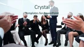  Presentation with mentorship mentoring business motivation coaching - Slide set consisting of analyzing audience - business team applauding the coach background and a cool aqua colored foreground