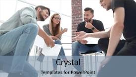  Presentation with partners - Amazing theme having analyzing audience - successful partners during negotiations backdrop and a seafoam green colored foreground