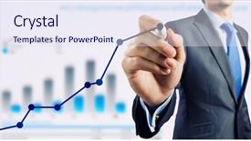  Presentation with sales - Slides having analyzing sales data background and a sky blue colored foreground